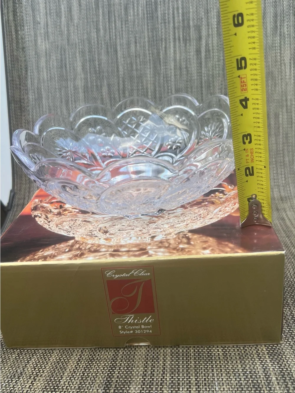 Crystal Clear Thistle Glass 8’ Bowl - Clear